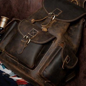 Crazy horsehide Backpack